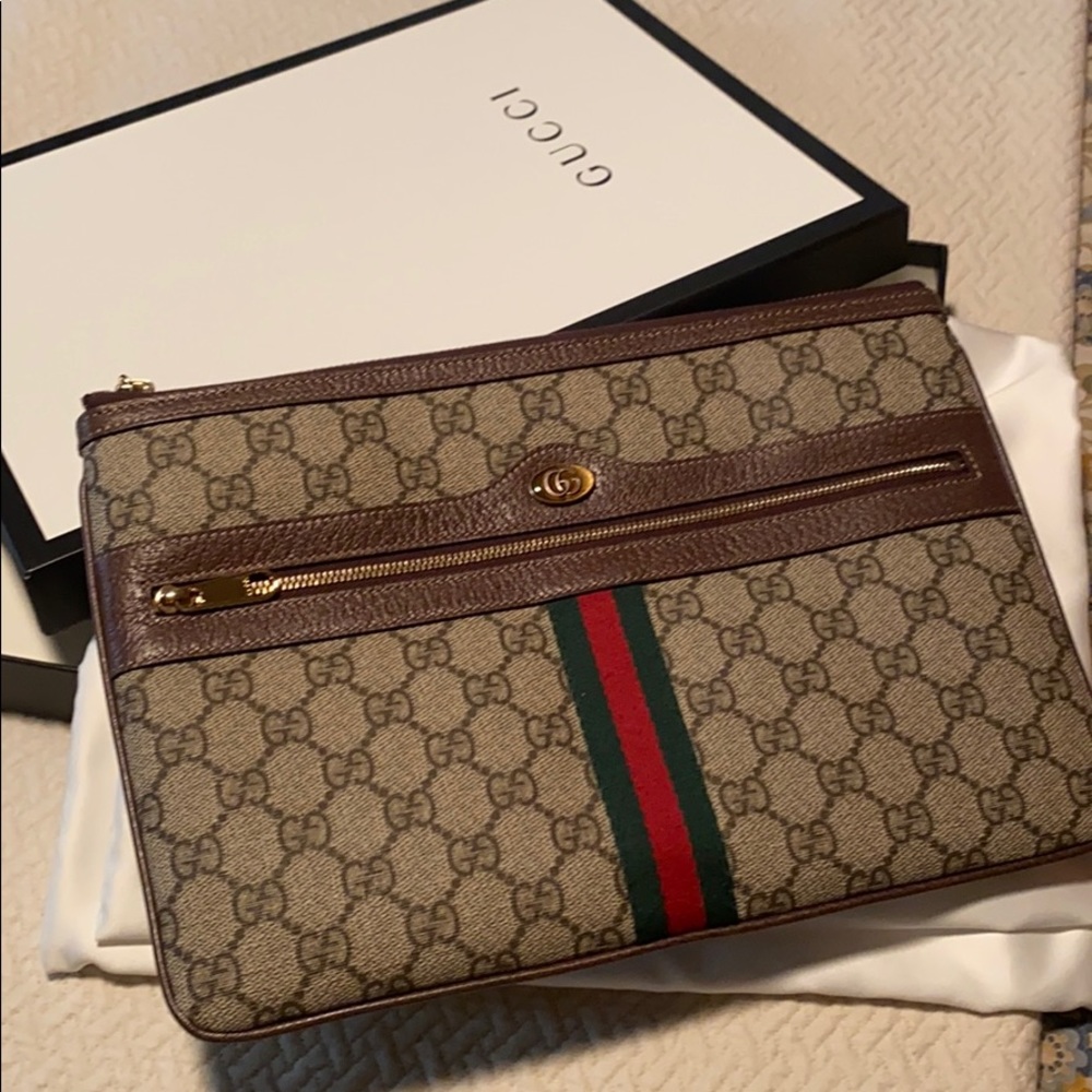 Gucci Ophidia GG Supreme Canvas Zip Pouch